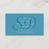 Carte De Visite Monogramme Aqua Custom V04 (Dos)
