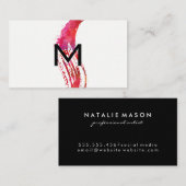 Carte De Visite Monogramme Aquarelle (Devant / Derrière)