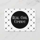 Carte De Visite Monogramme Arc Blanc & Noir (Devant)