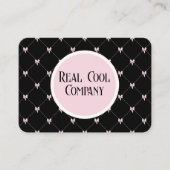 Carte De Visite Monogramme Arc-en-ciel Noir & Rose (Devant)