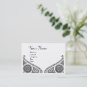 Carte De Visite MONOGRAMME ARCHITECTURE RENAISSANCE, Blanc noir (Debout devant)