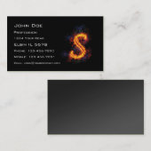 Carte De Visite Monogramme ardent S (Devant / Derrière)