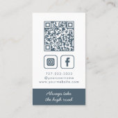 Carte De Visite Monogramme Ardoise neutre verticale (Dos)