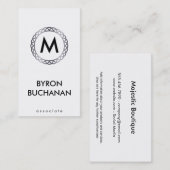 Carte De Visite Monogramme | Argent (Devant / Derrière)