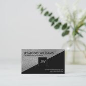 Carte De Visite Monogramme - Argent géométrique - Services comptab (Debout devant)