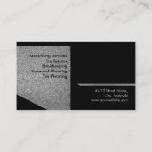 Carte De Visite Monogramme - Argent géométrique - Services comptab (Dos)