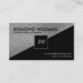 Carte De Visite Monogramme - Argent géométrique - Services comptab (Devant)