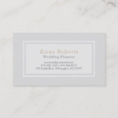 Carte De Visite Monogramme argent gris or Chevron (Dos)