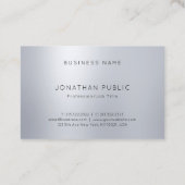 Carte De Visite Monogramme Argent Moderne Élégant Professionnel Si (Dos)