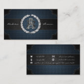 Carte De Visite Monogramme argenté AB & BA (Devant / Derrière)