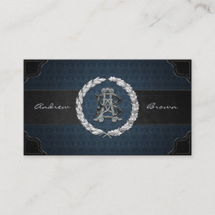 Carte De Visite Monogramme argenté AB & BA