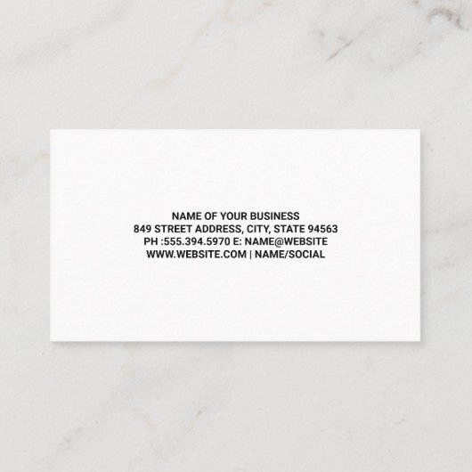 Carte De Visite Monogramme | Arrière - plan bleu jaune (Dos)