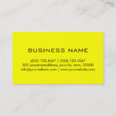 Carte De Visite Monogramme arrière - plan de couleur jaune (Dos)