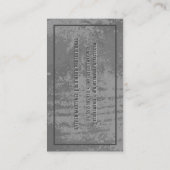 Carte De Visite Monogramme | Arrière - plan de Grunge en détresse (Dos)