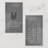 Carte De Visite Monogramme | Arrière - plan de Grunge en détresse (Devant / Derrière)