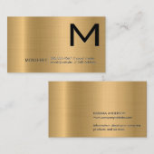 Carte De Visite Monogramme | Arrière - plan métal or (Devant / Derrière)