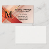 Carte De Visite Monogramme | Arrière - plan Red Gold (Devant / Derrière)