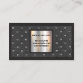 Carte De Visite Monogramme | Arrière - plan rembourré en marbre (Dos)