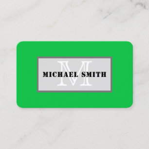 Carte De Visite Monogramme Arrière - plan vert pastel foncé clair
