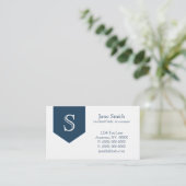 Carte de visite Monogramme Arrow, Royal Blue (Debout devant)