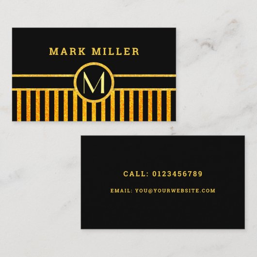 Carte De Visite monogramme Art déco (Devant / Derrière)