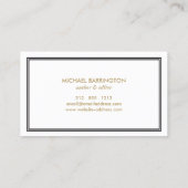 CARTE DE VISITE MONOGRAMME ART DÉCO CLASSIQUE LOGO INITIAL (Dos)