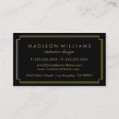 Carte De Visite Monogramme Art déco noir et or (Dos)