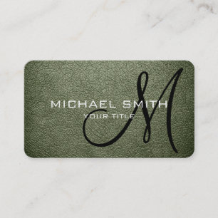 Carte De Visite Monogramme Artichot cuir look