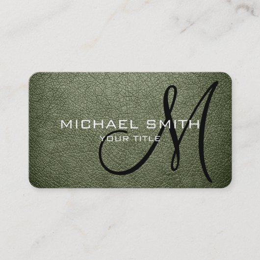 Carte De Visite Monogramme Artichot cuir look (Devant)