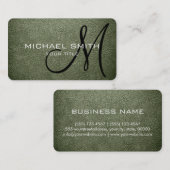Carte De Visite Monogramme Artichot cuir look (Devant / Derrière)