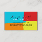 Carte De Visite Monogramme Artiste maquillage Moderne Retro Couleu (Dos)
