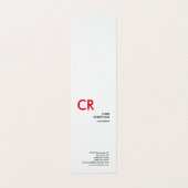 Carte De Visite Monogramme artistique Noir Blanc Rouge (Extérieur déplié)