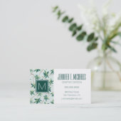 Carte De Visite Monogramme australien tropical de la paume | de (Debout devant)