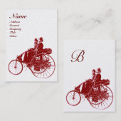 Carte De Visite MONOGRAMME AUTOMOBILE AUTO REPARATION blanc rouge (Devant / Derrière)