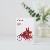 Carte De Visite MONOGRAMME AUTOMOBILE AUTO REPARATION blanc rouge (Debout devant)