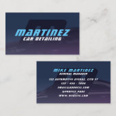 Carte De Visite Monogramme automobile bleu indigo foncé (Devant / Derrière)
