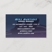 Carte De Visite Monogramme automobile bleu indigo foncé (Dos)