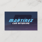 Carte De Visite Monogramme automobile bleu indigo foncé (Devant)