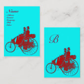 Carte De Visite MONOGRAMME AUTOMOGRAMME AUTO REPARATION Bleu Turqu (Devant / Derrière)
