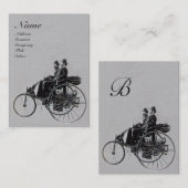 Carte De Visite MONOGRAMME AUTOMOGRAMME AUTO REPARATION noir gris (Devant / Derrière)