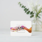 Carte De Visite Monogramme avec aquarelle moderne brossé (Debout devant)