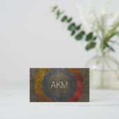 Carte De Visite Monogramme avec des couleurs texturées (Debout devant)