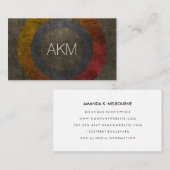 Carte De Visite Monogramme avec des couleurs texturées (Devant / Derrière)