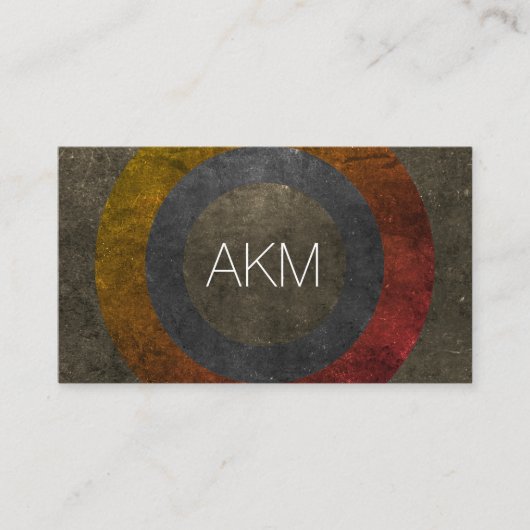 Carte De Visite Monogramme avec des couleurs texturées (Devant)