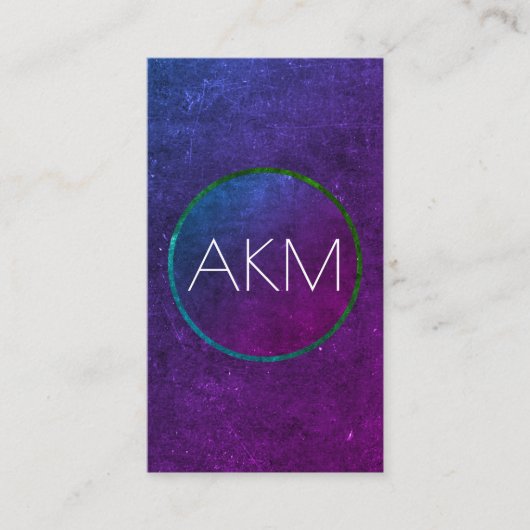 Carte De Visite Monogramme avec des couleurs texturées (Devant)