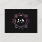 Carte De Visite Monogramme avec éléments d'éclairage (Devant)