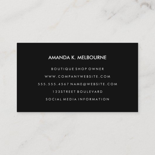 Carte De Visite Monogramme avec éléments d'éclairage (Dos)