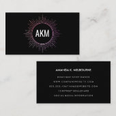 Carte De Visite Monogramme avec éléments d'éclairage (Devant / Derrière)