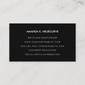 Carte De Visite Monogramme avec éléments Faux Gold Illuminés (Dos)