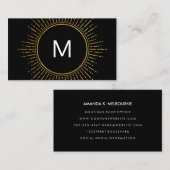 Carte De Visite Monogramme avec éléments Faux Gold Illuminés (Devant / Derrière)